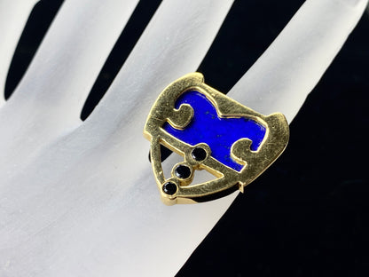 Gübelin Ring 18K 750 Yellow Gold Lapis Lazuli s8.5 13.5g JR8919