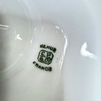 Antique Charles Pillivuyt & Co. Mehun France White Porcelain Oyster Plate A1165