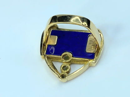 Gübelin Ring 750 Yellow Gold Lapis Lazuli 13.5g s8.5 JR8919