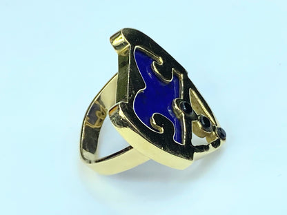 Gübelin Ring 18K 750 Yellow Gold Lapis Lazuli s8.5 13.5g JR8919