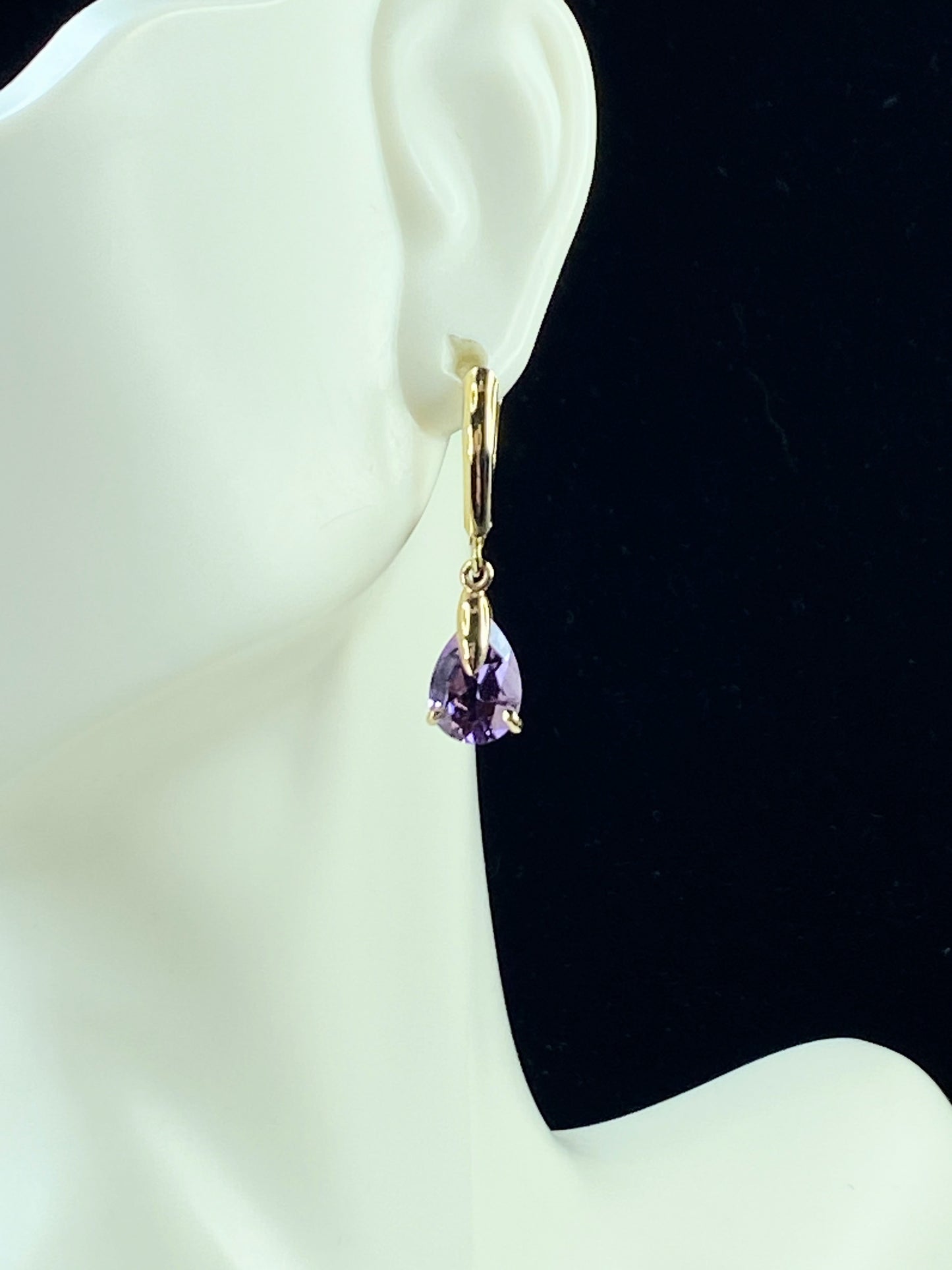 Amethyst Katrina Belle Drop Earrings in 14k Gold 2.4g 1 1/8"  JR8920