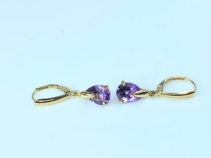 Amethyst Katrina Belle Drop Earrings in 14k Gold 2.4g 1 1/8"  JR8920