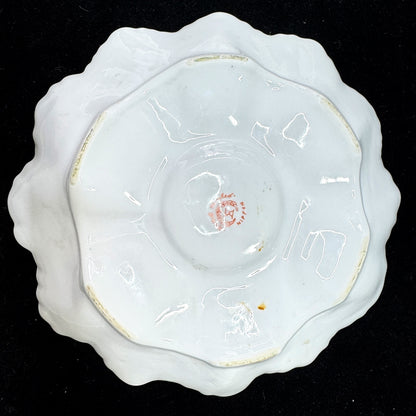 Antique Hand Painted Nippon Oyster Plate Floral Gold Gilt Porcelain 9" A1166