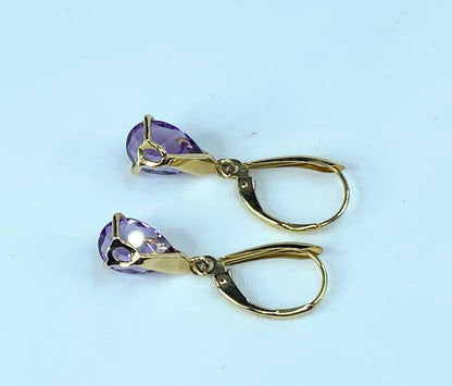 Amethyst Katrina Belle Drop Earrings in 14k Gold 2.4g 1 1/8"  JR8920