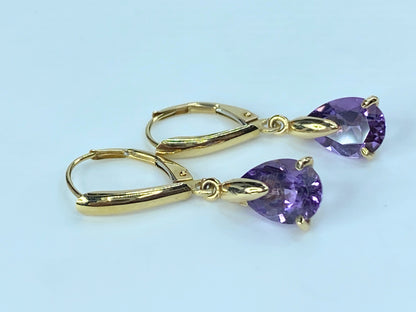 Amethyst Katrina Belle Drop Earrings in 14k Gold 2.4g 1 1/8"  JR8920