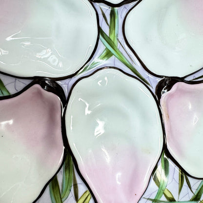 Vintage Wright Tyndale Van Roden Hand Painted Oyster Plate Antique A1167