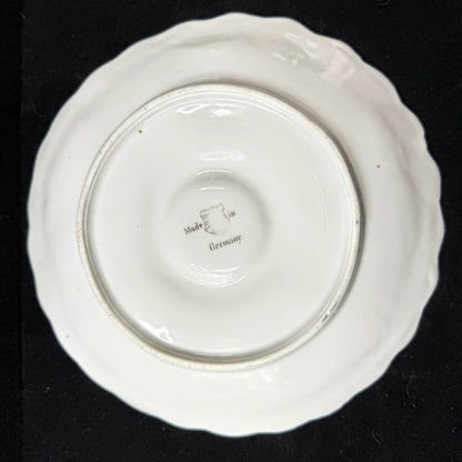 Antique Weimar Germany Porcelain Oyster Plate Seaweed Floral Gilt Rim A1145
