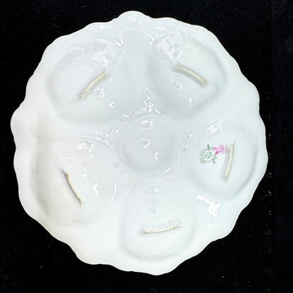 Antique T&V Limoges Venice Shamrock Five-Well Gilt Porcelain Oyster Plate A1168