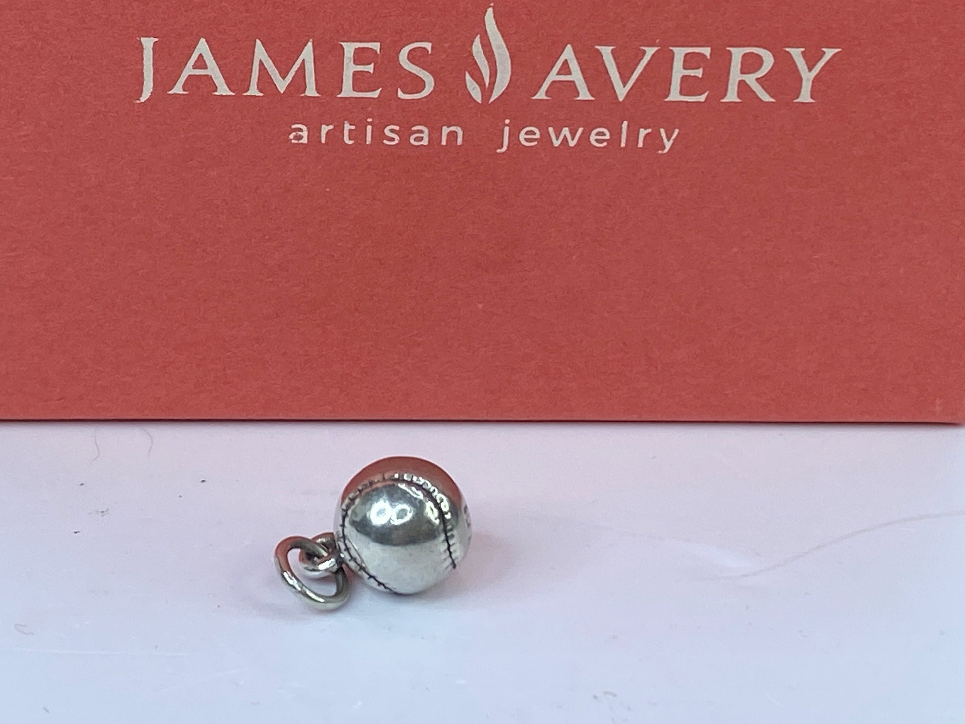 James Avery Retired Vintage 3D Sterling Silver Baseball Charm Pendant Rare JR658