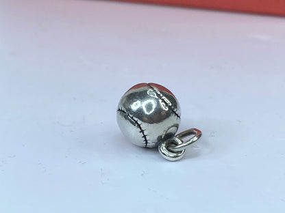 James Avery Retired Vintage 3D Sterling Silver Baseball Charm Pendant Rare JR658