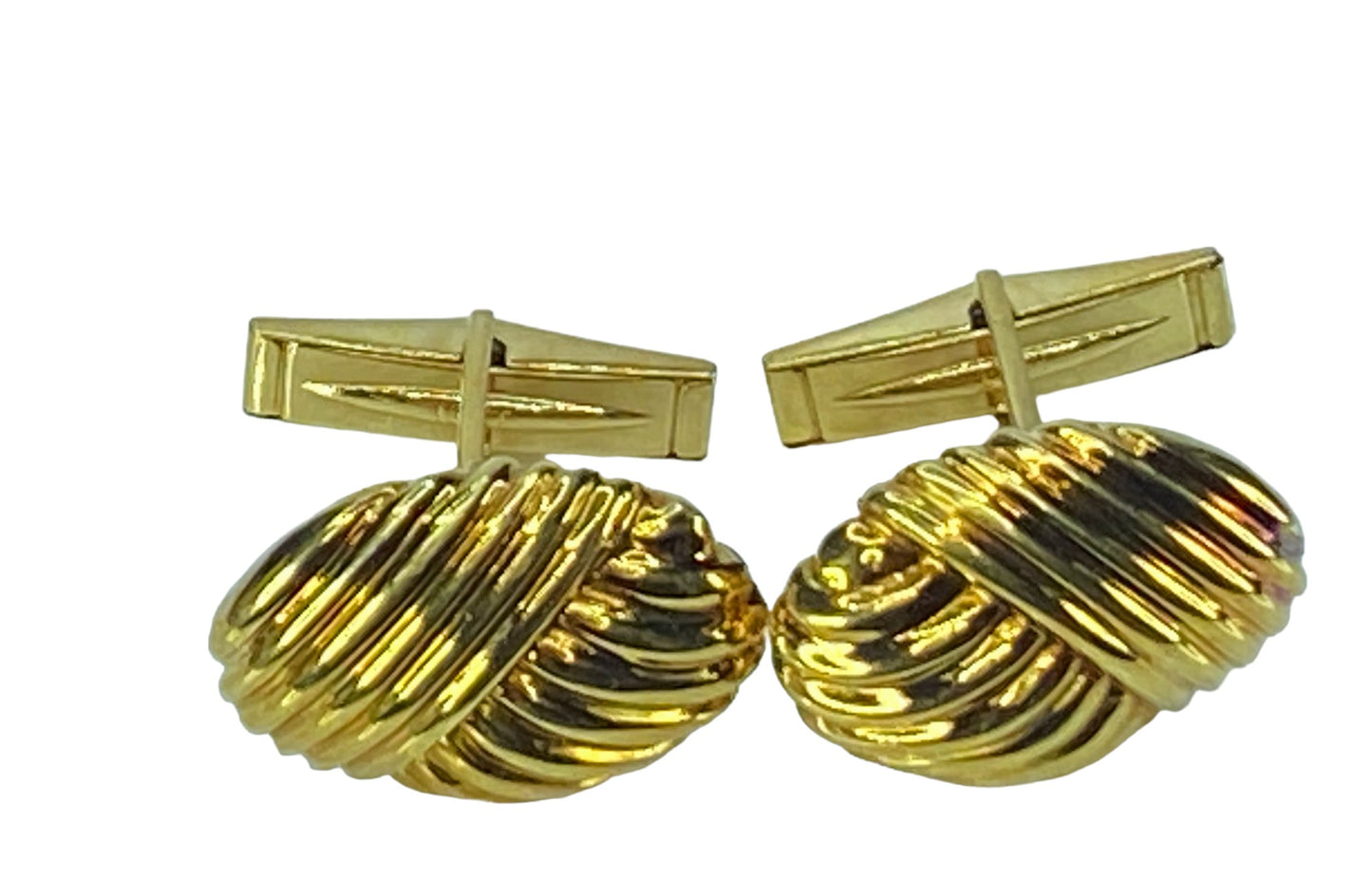 Tiffany & Co. 18K yellow gold Oval Woven Rope Knot cufflinks 13.1g