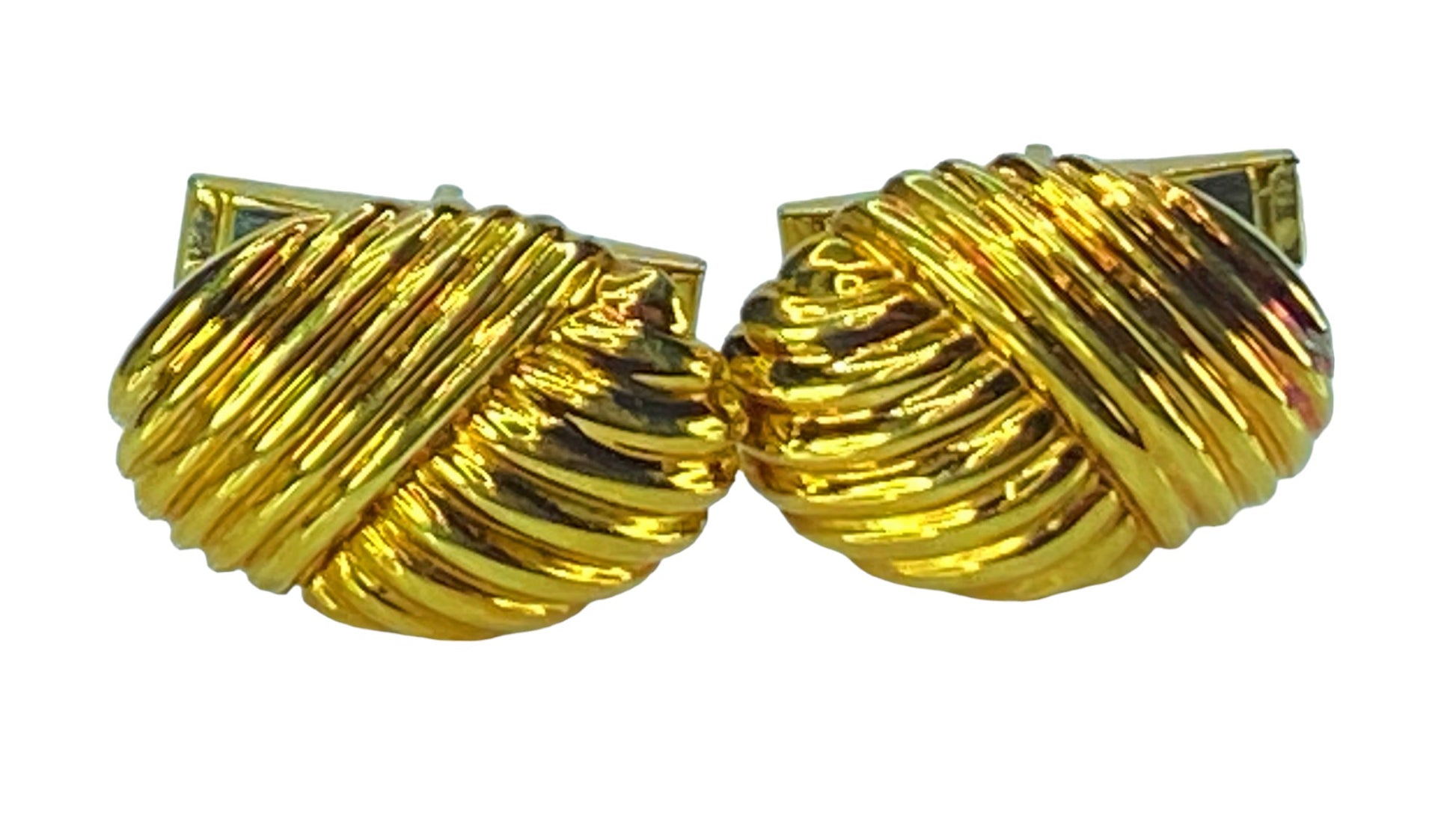 Tiffany & Co. 18K yellow gold Oval Woven Rope Knot cufflinks 13.1g