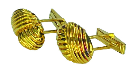 Tiffany & Co. 18K yellow gold Oval Woven Rope Knot cufflinks 13.1g