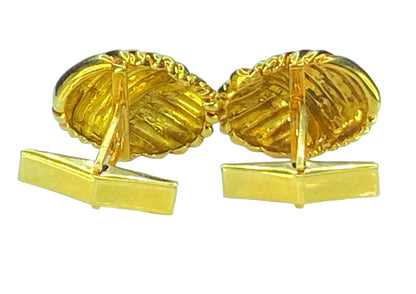 Tiffany & Co. 18K yellow gold Oval Woven Rope Knot cufflinks 13.1g