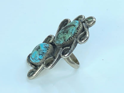 Native American Turquoise Ring Sterling Silver Navajo 14g s6.25 JR8927