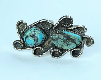 Native American Turquoise Ring Sterling Silver Navajo 14g s6.25 JR8927