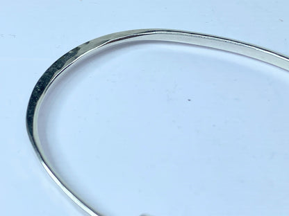 James Avery Sterling Silver hammered eye-hook ornate bangle 8.6g 7" JR660