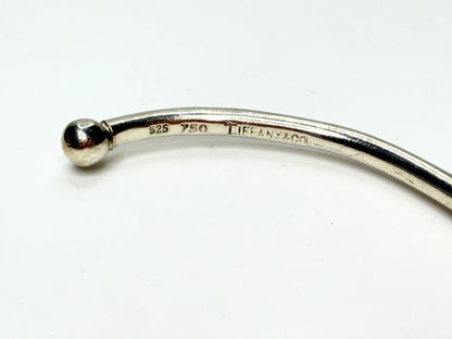 Tiffany & Co. Sterling 18K Gold Coil Ball End Cuff Bracelet 925 750 7.0" JR1250