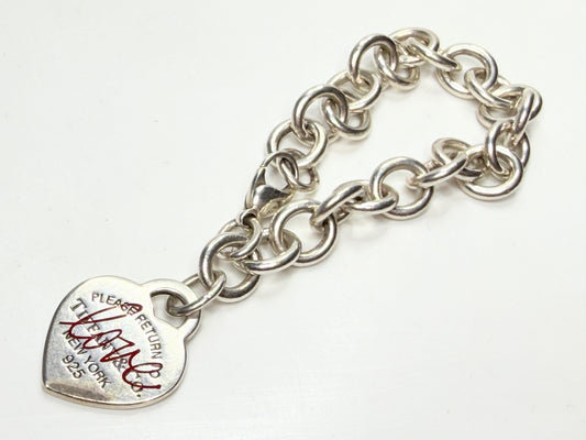 Tiffany & Co. Return to Tiffany Red Enamel LOVE Heart Bracelet 925 JR1252