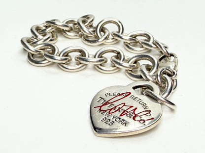 Tiffany & Co. Return to Tiffany Red Enamel LOVE Heart Bracelet 925 JR1252