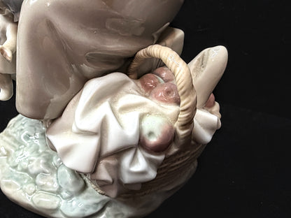 Vintage Lladró Daydreaming Girl with Doll and Basket Porcelain Figurine A1152