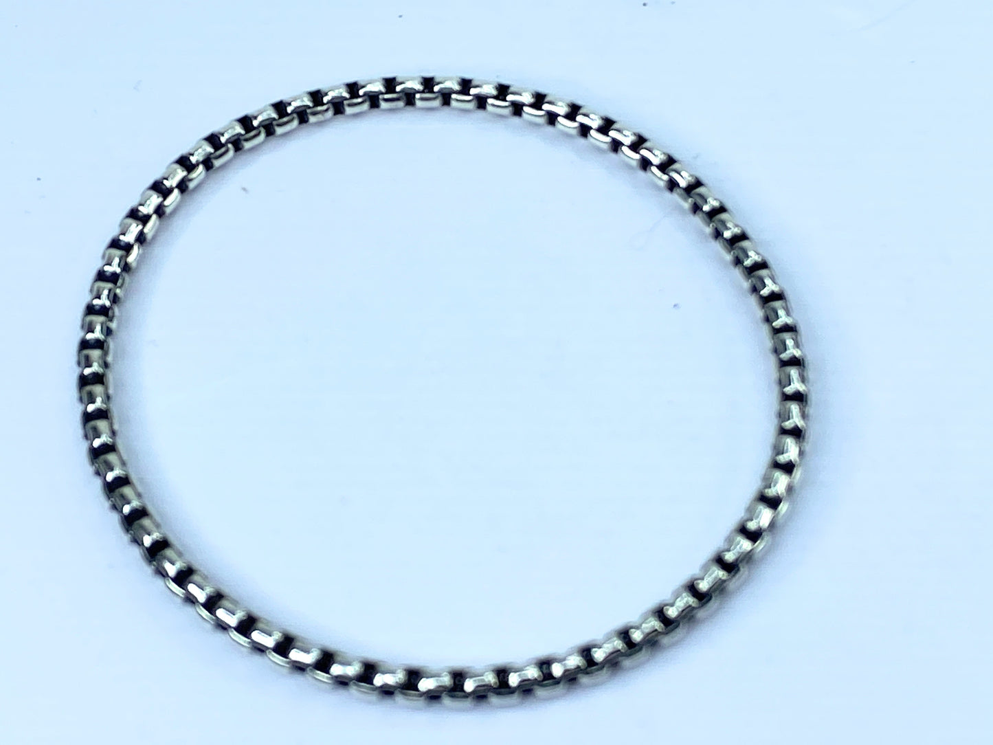 James Avery Retired Sterling Silver Rustic Box Chain Bangle Bracelet 8" JR661