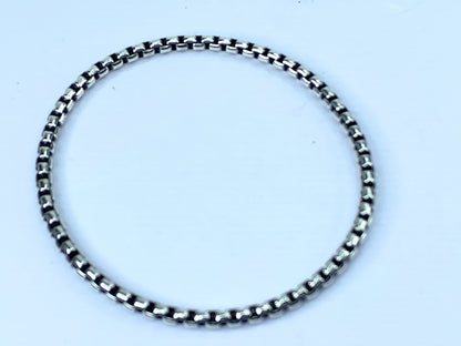 James Avery Retired Sterling Silver Rustic Box Chain Bangle Bracelet 8" JR661