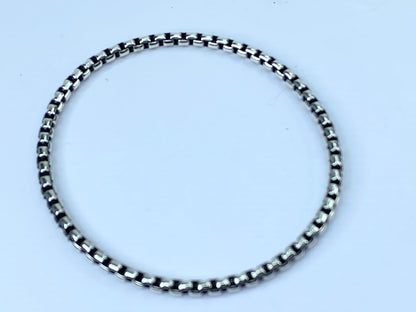 James Avery Retired Sterling Silver Rustic Box Chain Bangle Bracelet 8" JR661