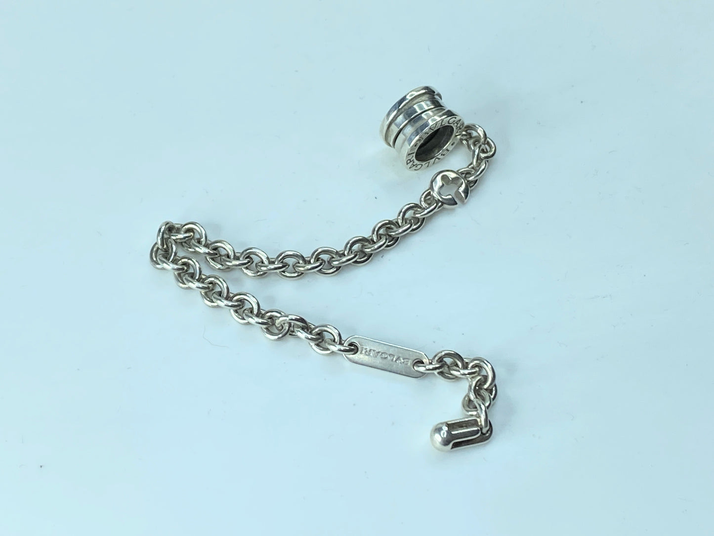 Bvlgari B.Zero1 sterling silver bag charm in original box 16.3g 19" GS209