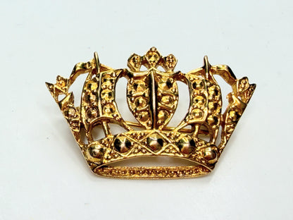 Antique 10K crown brooch openwork regal revival early twentieth century JR1252