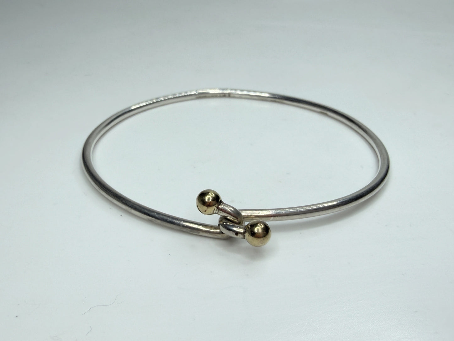 Vintage Tiffany & Co 925 750 Combination Hook and Eye Bangle 6.6g 7" JR1253