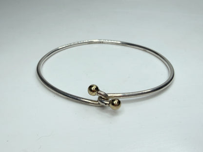 Vintage Tiffany & Co 925 750 Combination Hook and Eye Bangle 6.6g 7" JR1253