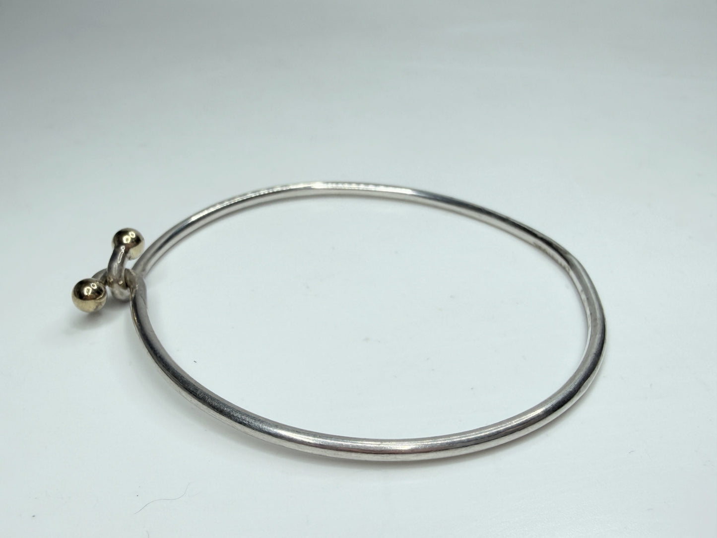 Vintage Tiffany & Co 925 750 Combination Hook and Eye Bangle 6.6g 7" JR1253