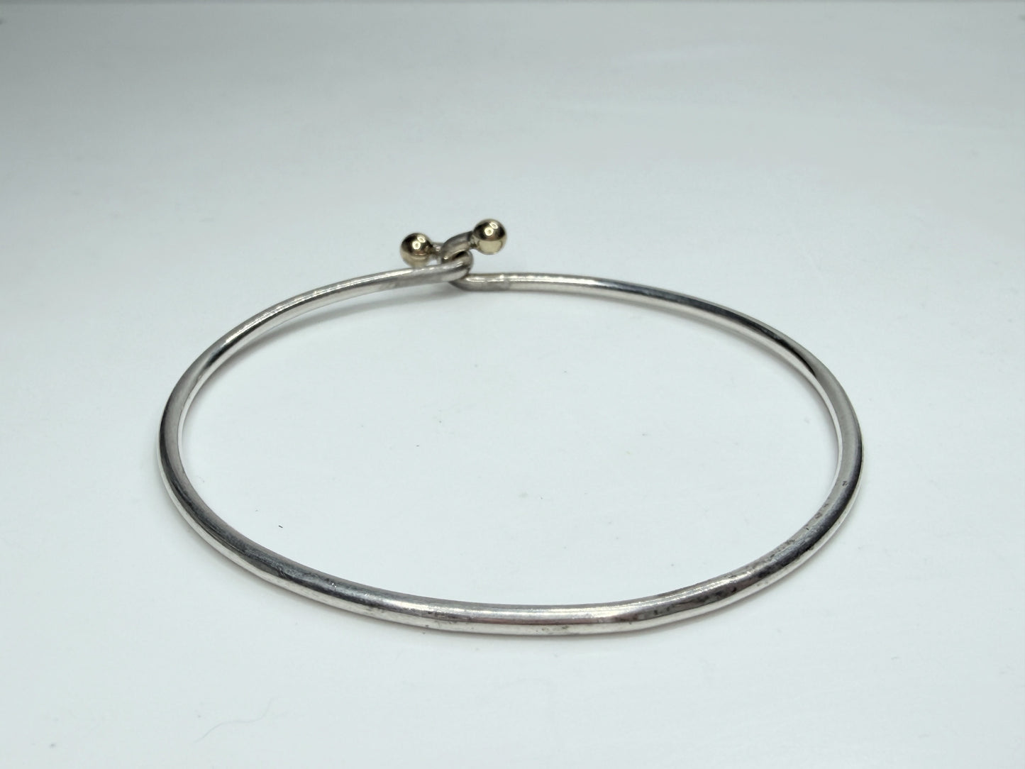 Vintage Tiffany & Co 925 750 Combination Hook and Eye Bangle 6.6g 7" JR1253