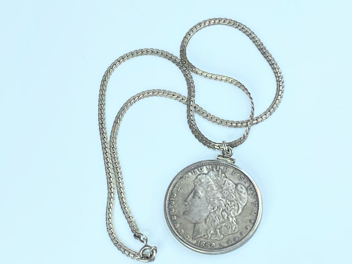 Vintage 1889 Morgan Silver Dollar Necklace JR9019