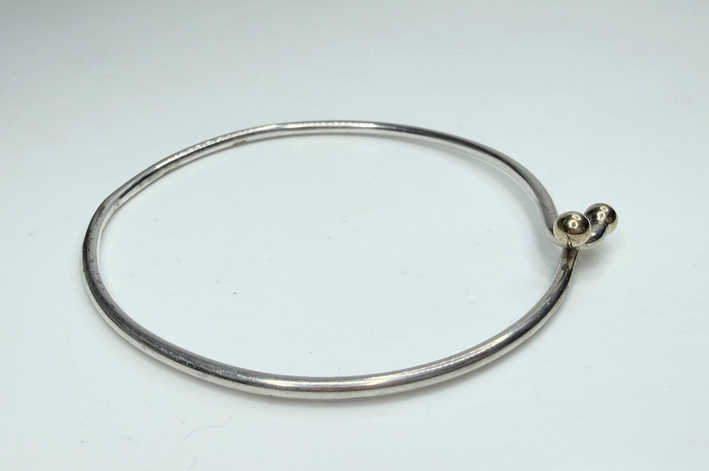 Vintage Tiffany & Co 925 750 Combination Hook and Eye Bangle 6.6g 7" JR1253