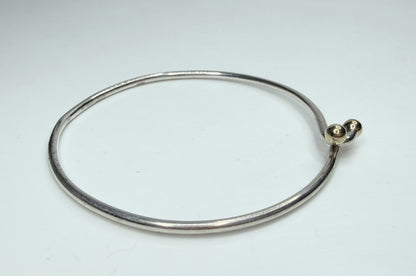 Vintage Tiffany & Co 925 750 Combination Hook and Eye Bangle 6.6g 7" JR1253