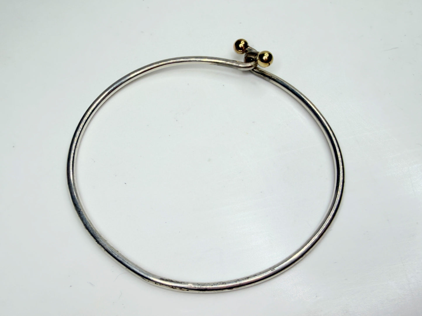 Vintage Tiffany & Co 925 750 Combination Hook and Eye Bangle 6.6g 7" JR1253