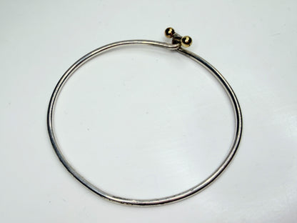 Vintage Tiffany & Co 925 750 Combination Hook and Eye Bangle 6.6g 7" JR1253