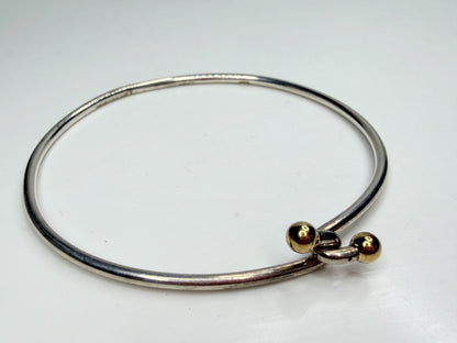Vintage Tiffany & Co 925 750 Combination Hook and Eye Bangle 6.6g 7" JR1253