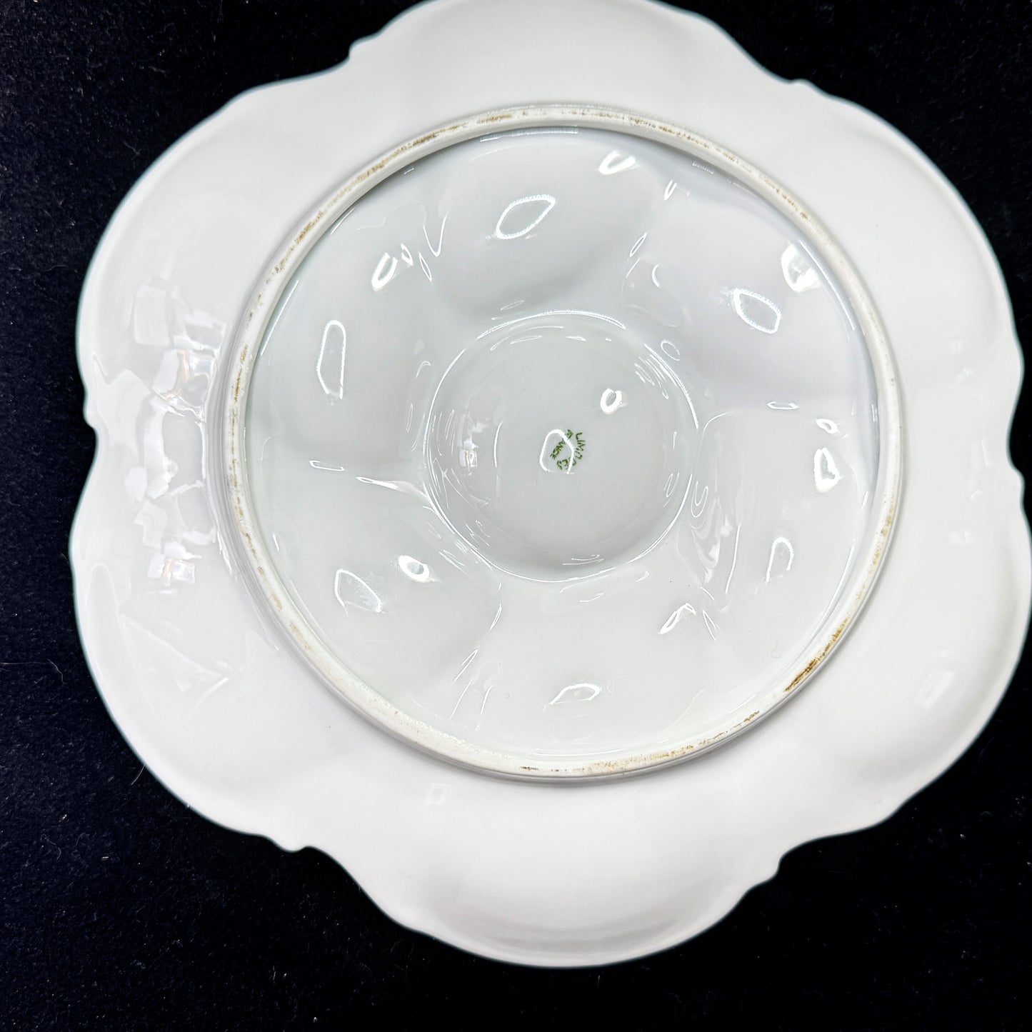 Antique Limoges France Porcelain Oyster Plate Pink Roses Floral 9.5 Inch A1175