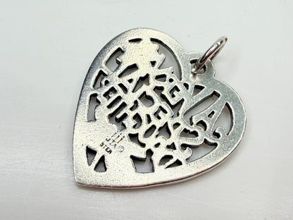 Vintage sterling silver heart pendant Avery special daughter openwork JR1255