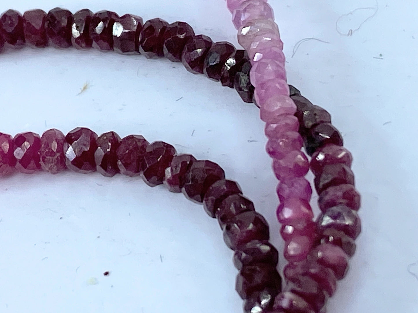 18K white gold Nature Ruby Gemstone necklace 16" JR664