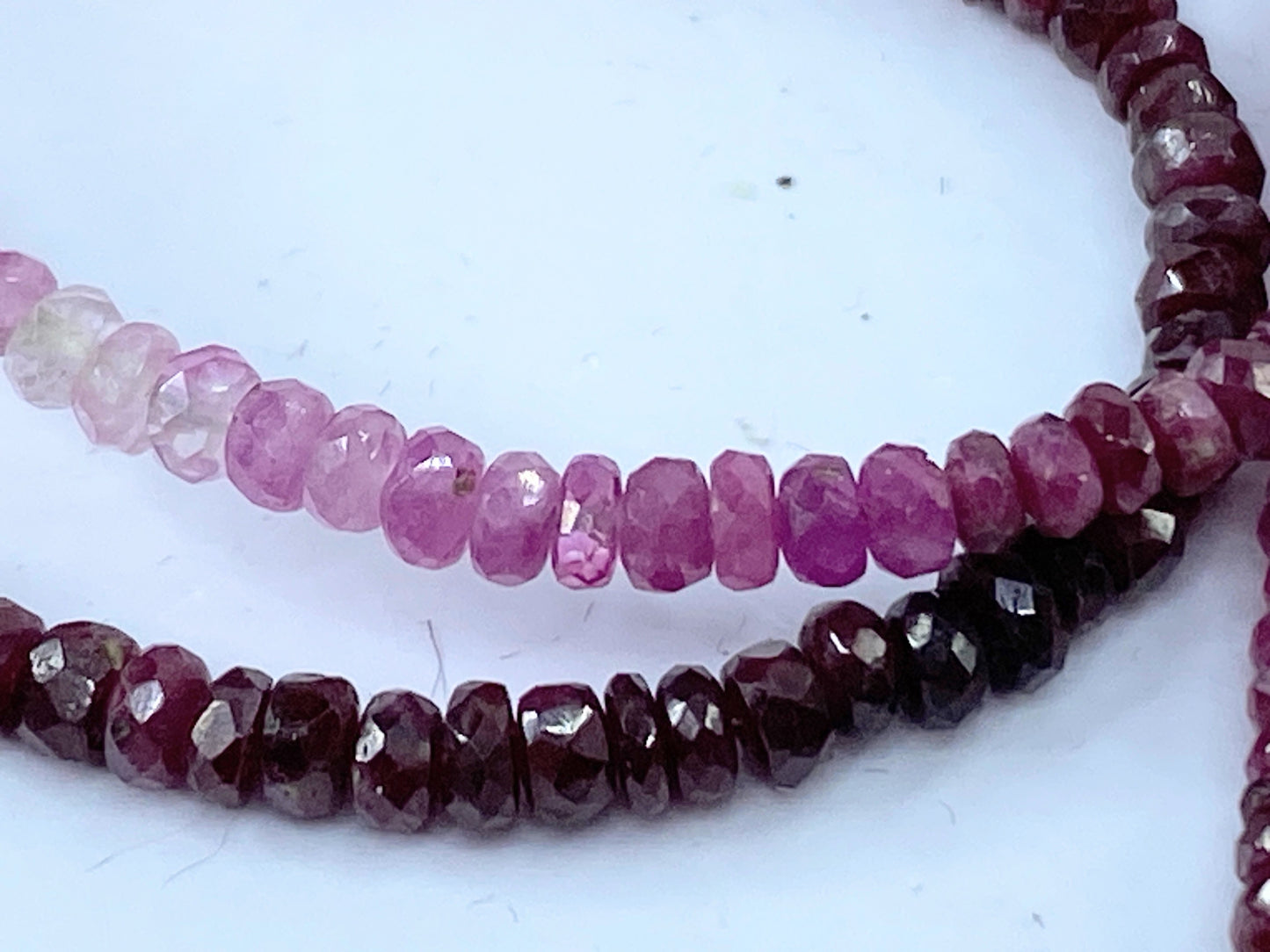 18K white gold Nature Ruby Gemstone necklace 16" JR664