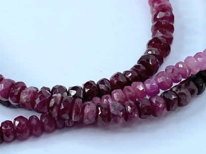 18K white gold Nature Ruby Gemstone necklace 16" JR664