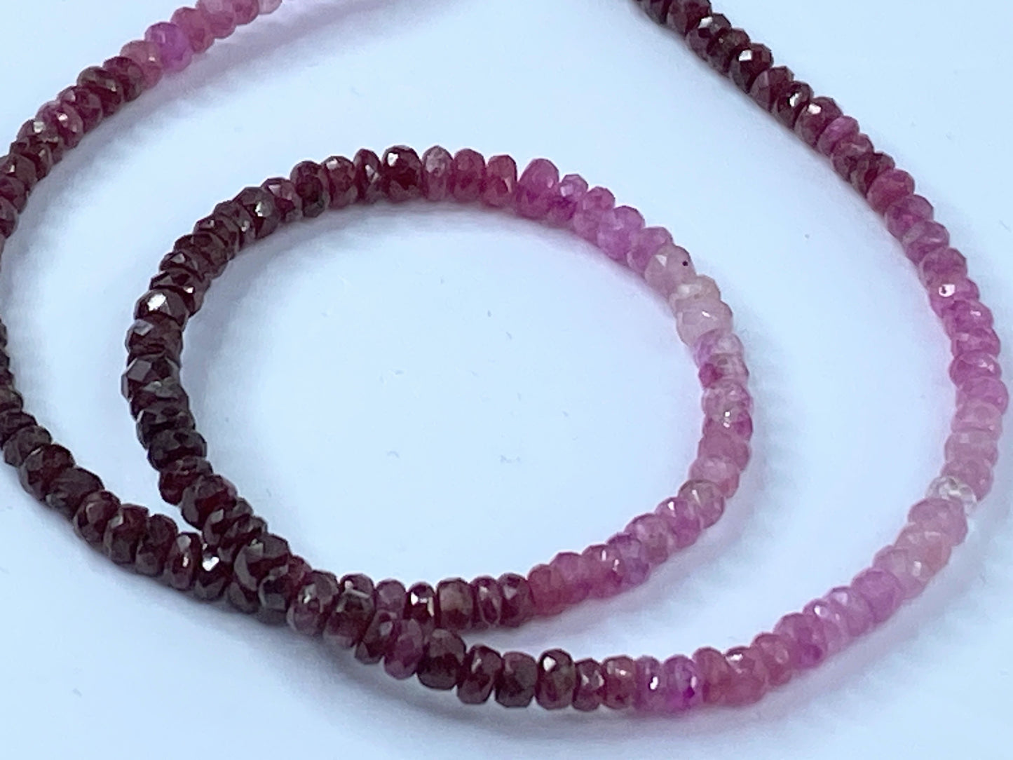 18K white gold Nature Ruby Gemstone necklace 16" JR664