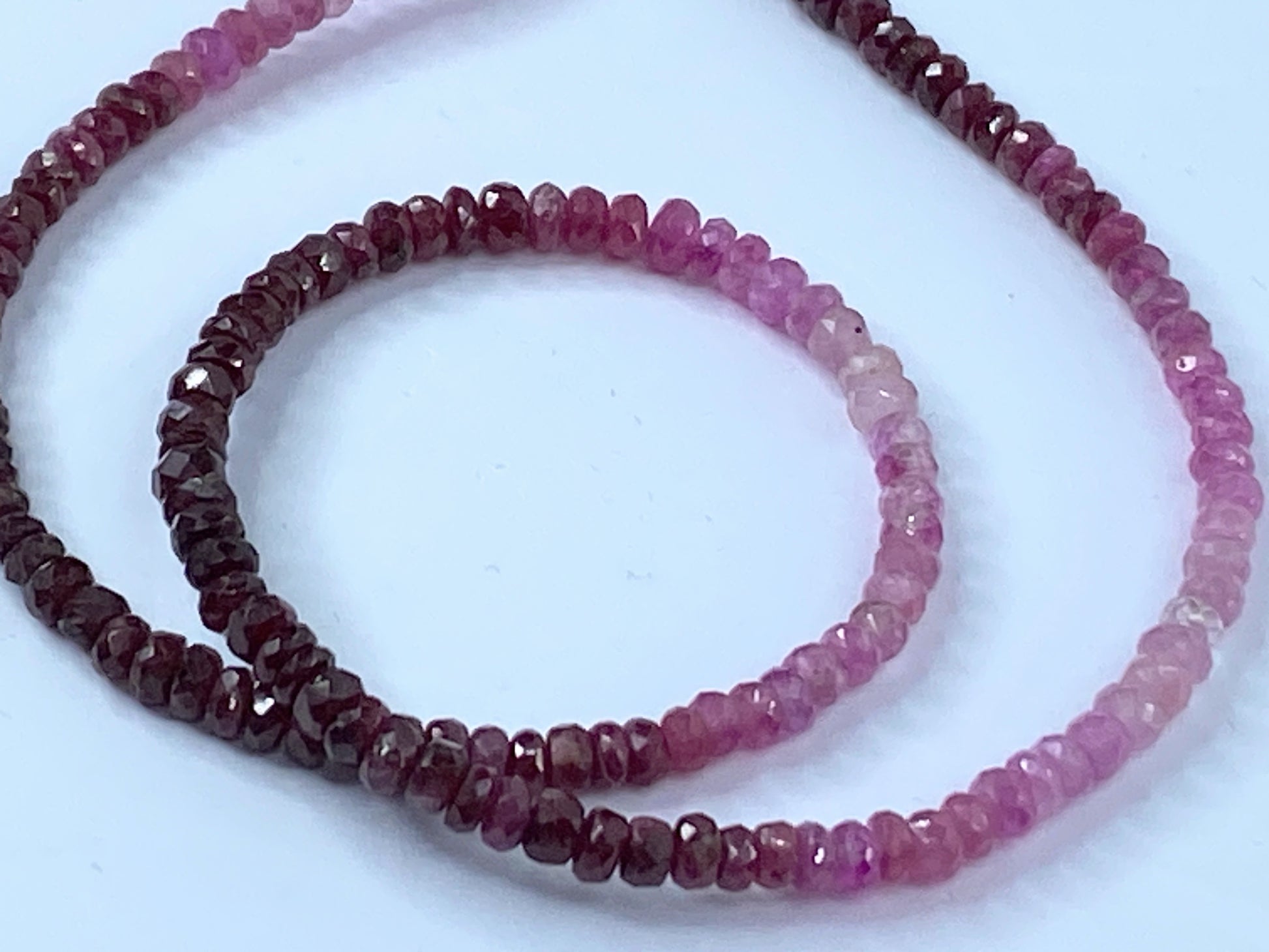 18K white gold Nature Ruby Gemstone necklace 16" JR664