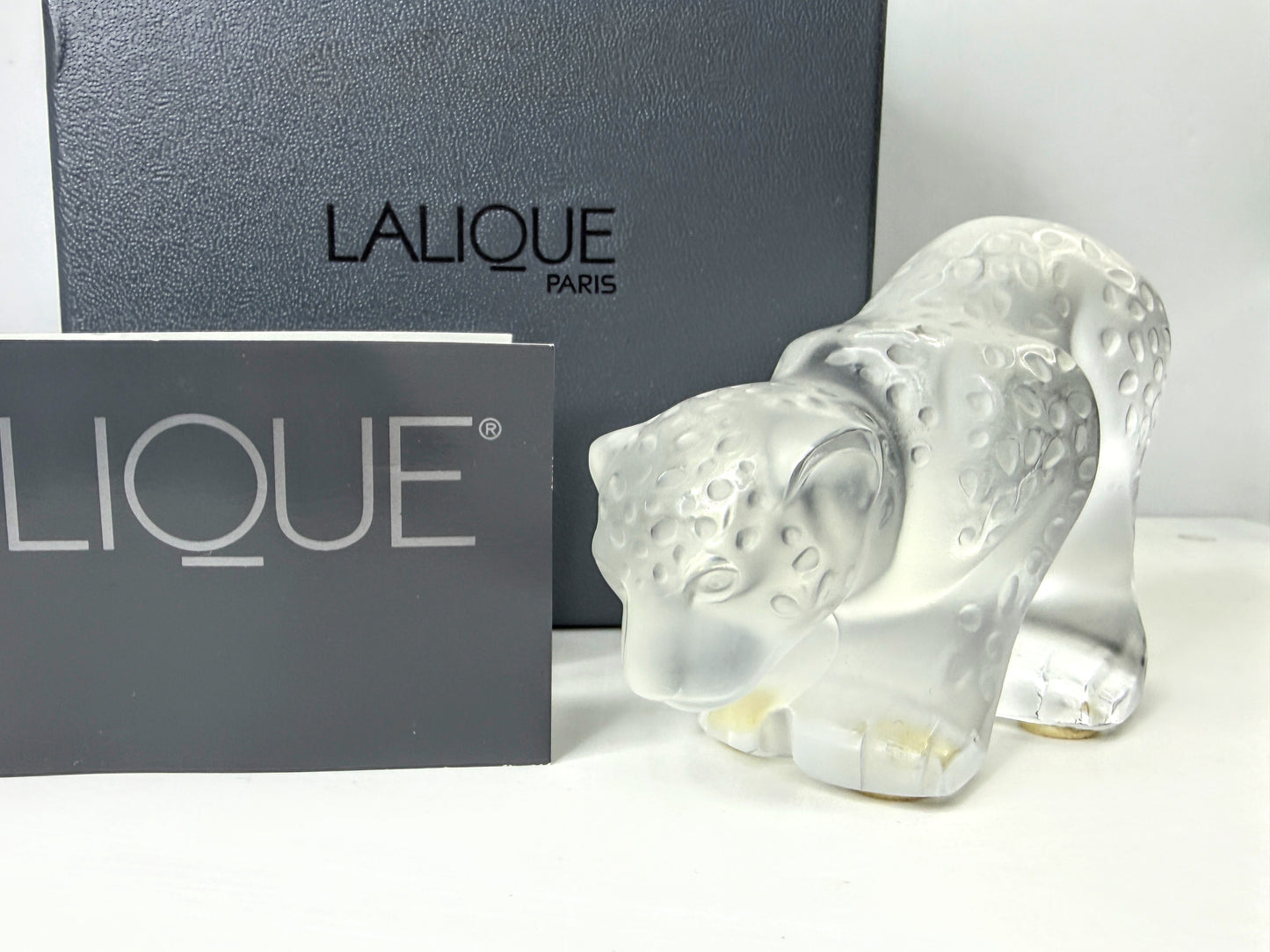Vintage Lalique Tambwee Lion Cubs Crystal Figurine Signed Box COA France A1157