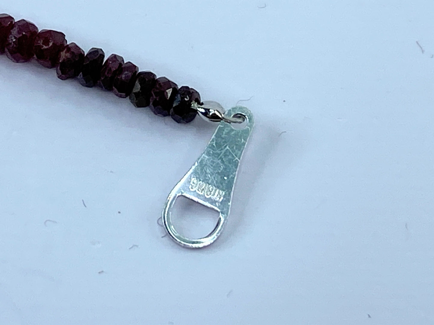 18K white gold Nature Ruby Gemstone necklace 16" JR664