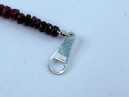 18K white gold Nature Ruby Gemstone necklace 16" JR664